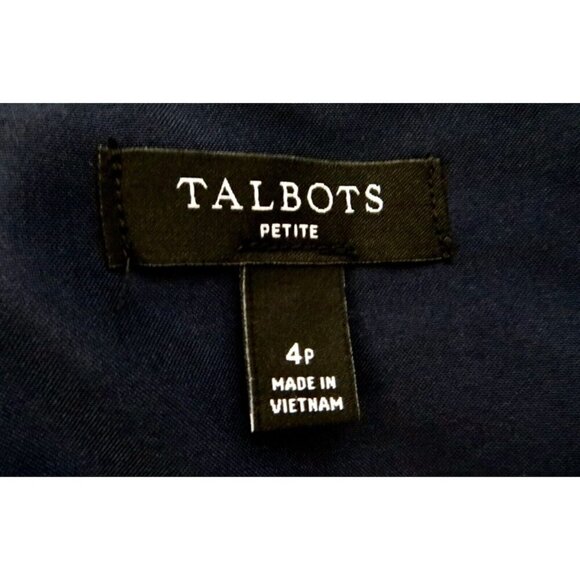 NEW! Talbots Ribbon Tweed Sheath Dress Sleeveless Career Chic Navy Blue SZ 4P - Picture 8 of 9